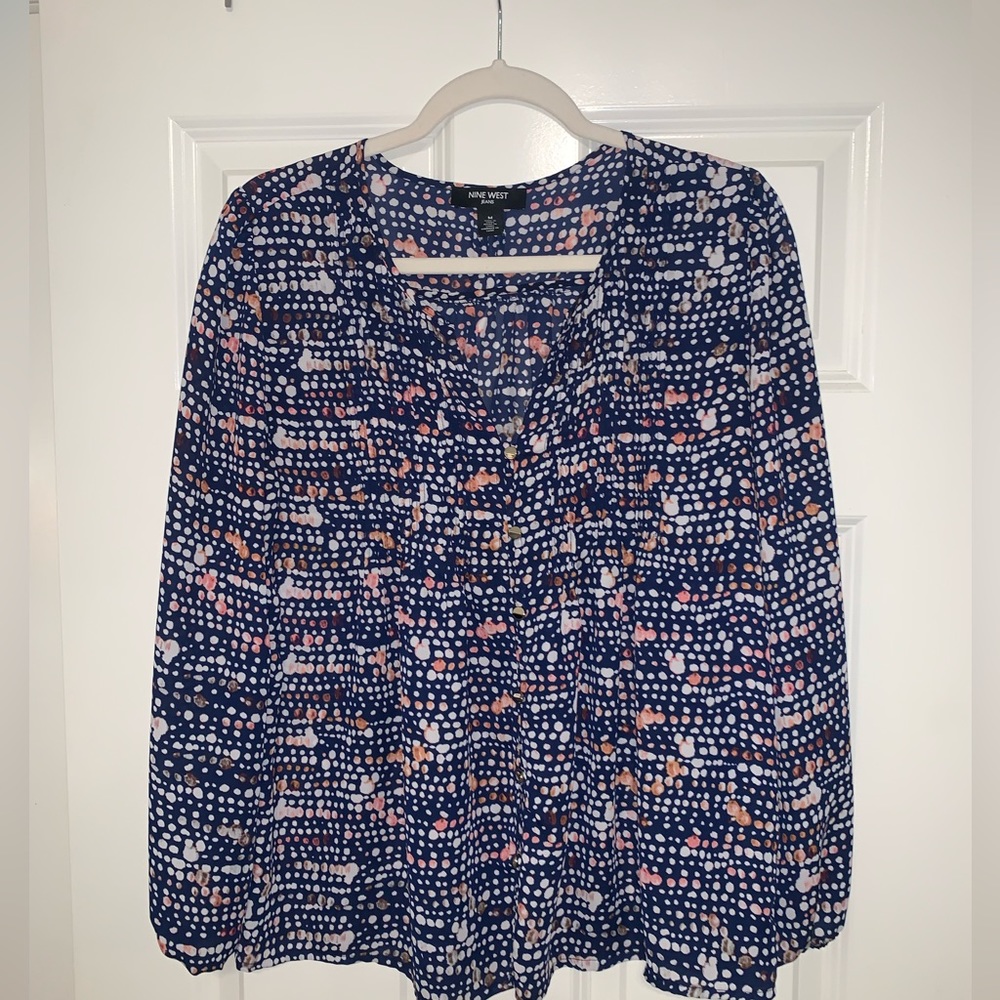 Multi colored button up blouse